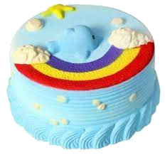 a blue rainbow cake
